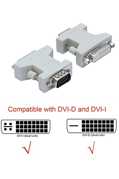 Alfais 4869 Vga To Dvi 24+5 Dişi Erkek Çevirici Dönüştürücü Adaptör