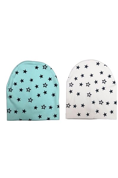 neocotton 2-Piece Double Layer Cotton Combed Cotton Star Baby Beanie