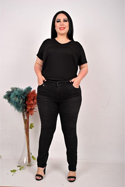 cracpot Black Battal Skinny Lycra Trousers (Belt Included)