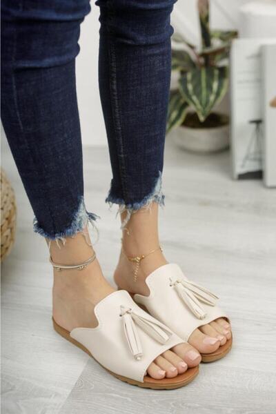 Behtah Kundura Women's Tasseled Daily Beach Beach Fashion Slippers