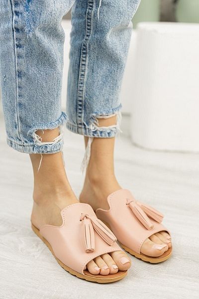 Behtah Kundura Women's Tasseled Daily Beach Beach Fashion Slippers