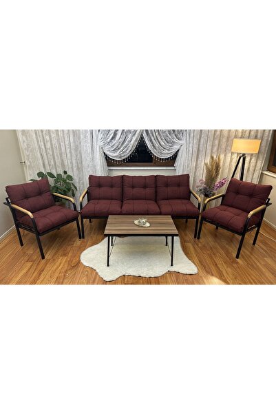 MODERN Style Home Erciyes Balkon, Bahçe, Cafe - Metal Kanepe Koltuk Takımı - 3 1 1 Sehpa