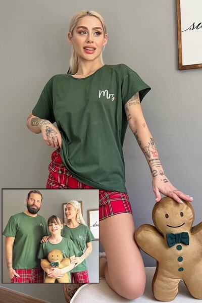 Pijamaevi Green Mrs. Dear Family Pijamale cu pantaloni scurți - Set damă 