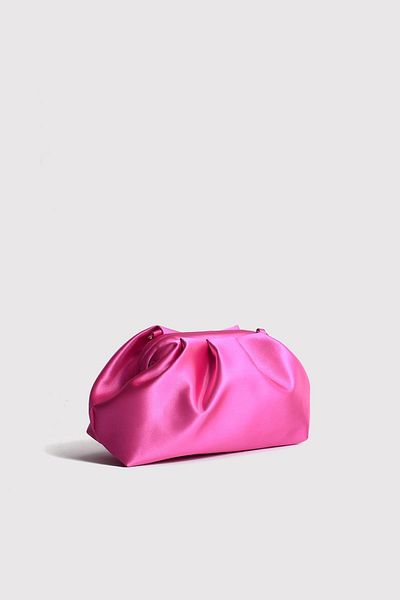 Berlesi Geantă de seară clutch din satin pentru femei fucsia