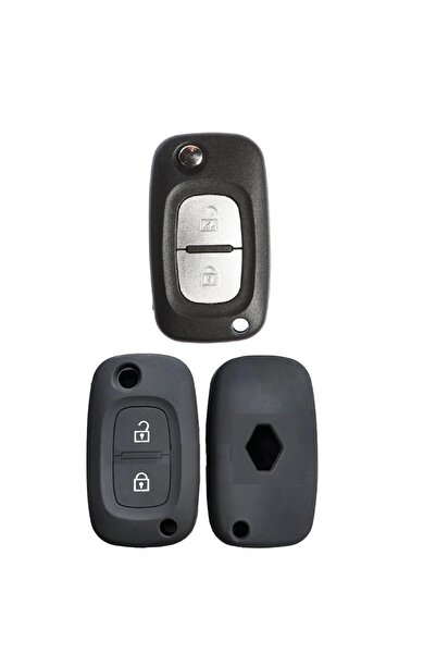 Uzman Renault Clio2 Master Kangoo Sustalı Kumanda 2 Buton Silikon Kılıf