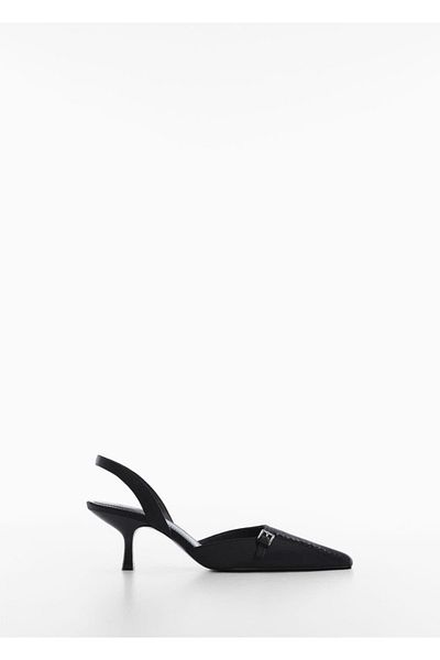 MANGO Woman Pantofi cu aspect satinat cu toc deschis la spate