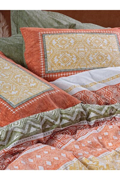 Cotton Box Etnich Tek Kişilik Nevresim Takımı Tuwa Kiremit Emh