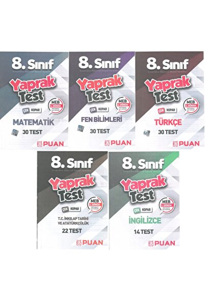 Puan Yayınları 8. Sınıf 1. Dönem Yaprak Test 2025Yeni