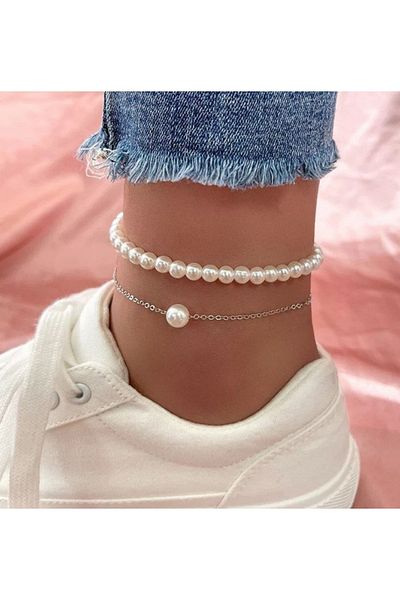 Uno Di Famiglia Anklet Set, Anklet, Pearl Anklet 1stQuality