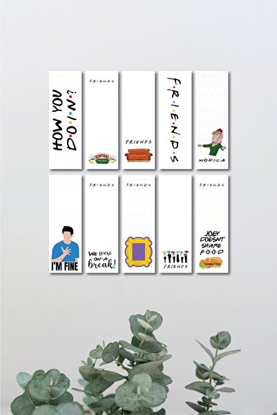 Paytak Moda Friends Dizi Karakter Karışık Tasarım 10 Adet Kitap Ayraç Seti Py...
