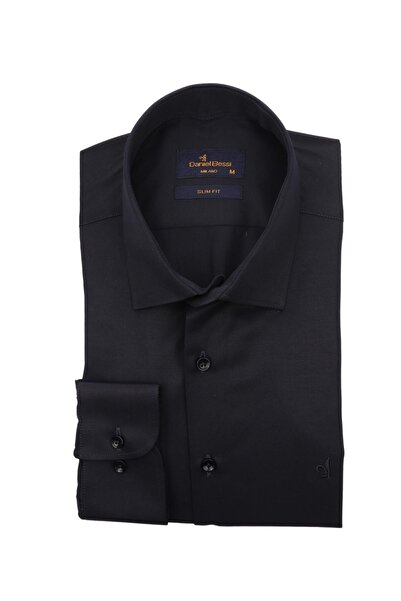 Daniel Bessi Slim Fit Uzun Kollu Lacivert Erkek Gömlek 480-015