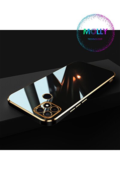 Molly Technology Xiaomi Redmi 9c Için Siyah Kenarları Gold Detaylı Lüks Silik...