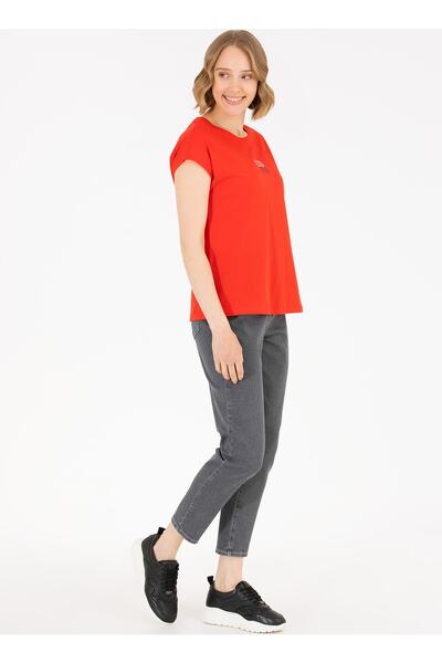U.S. Polo Assn. Normal Bel Normal Paça Rahat Indigo Kadın Denim Pantolon Rıves23y-g