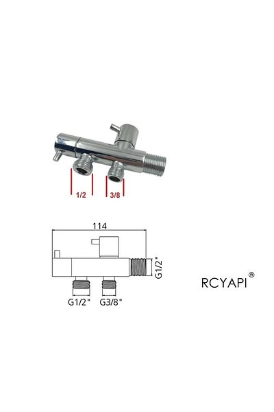 RCYAPI Double Outlet Faucet 1/2 - 3/8 Outlet Open Close - (Spiral Hose Compatible and Bidet Tap)
