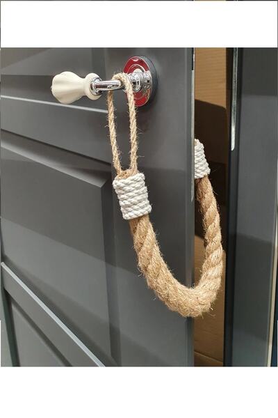 Emtory Home Stopper Door - Αυθεντικό Στοπ Πόρτας από Λευκό Σχοινί Ιουτέ - Door Stopper