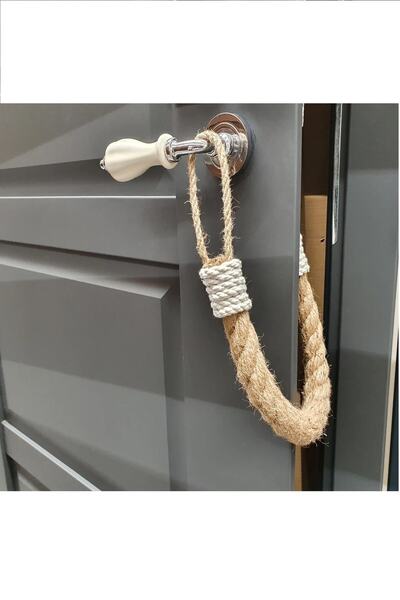 Emtory Home Stopper Door - Αυθεντικό Στοπ Πόρτας από Λευκό Σχοινί Ιουτέ - Door Stopper