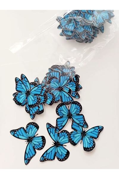 EyER Shoping Kelebek Buketi Için Parlak Kalın 220gr Fotoğraf Kağıdı Mavi