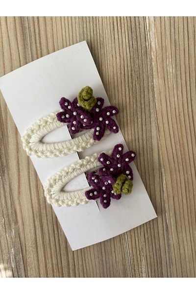 Kadın Girişimciler Atölyesi Ръчно изработен аксесоар за коса Starfish, комплект от 2 щипки Snap Barrette