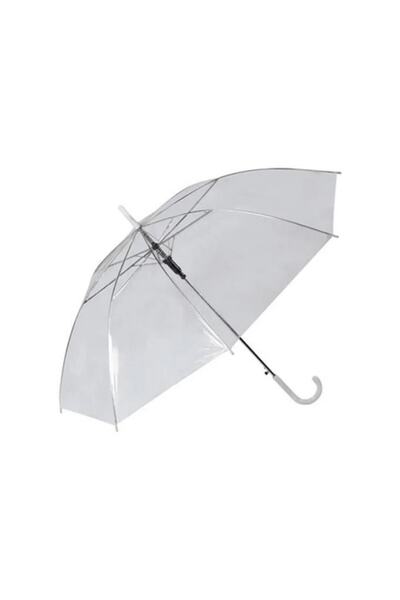 abnturk Kaliteli Şık 8 Telli Baston Unısex Şeffaf Şemsiye 71 Cm Uzunluk, 90 C...