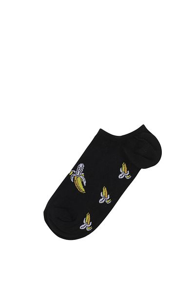 Colin's Men's Black Printed Socks - Ballerina Model