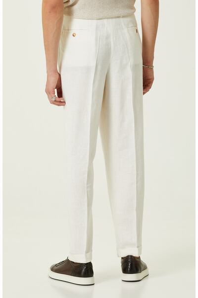 Network Ekru Geniş Paça Pileli Pantolon