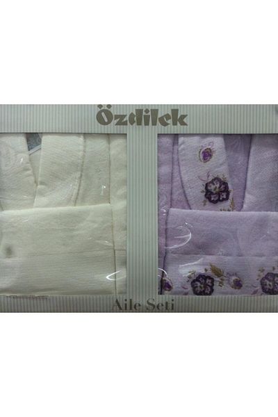 Özdilek Οικογενειακό Σετ Μπουρνούζι - Elfin Cream-Lilac