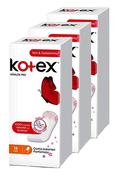 Kotex Thin Daily Perfume-Free Pad 18 Pieces Set of Three