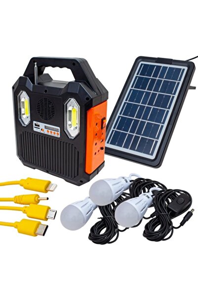 ataşbey Süper Solar Panelli Mp3 Radyo Işıldak Fener Aydınlatma Kamp Kırmızı S...