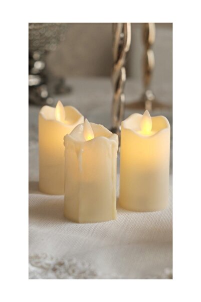 Genel Markalar 3'lü Titreyen Led Mum Pilli Oynar Başlıklı Büyük Boy Tlmpob001