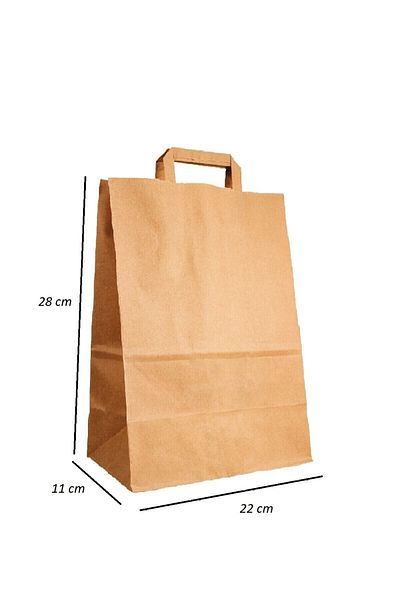 BARAN AMBALAJ 22x11x28 см (250 бр.) Натурални крафт хартиени торбички/пликчета