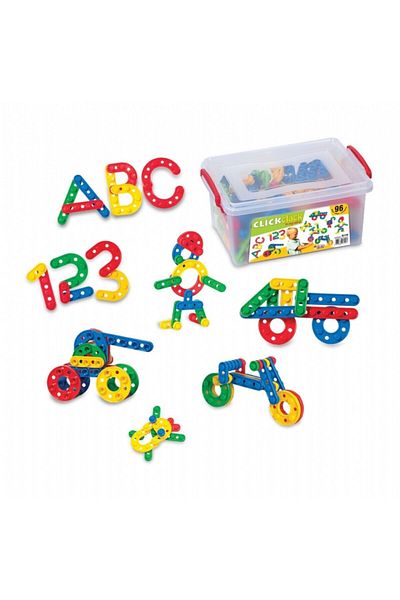 DEDE Super Click Clack Puzzle Small Size Educational Shapes 96 Pieces