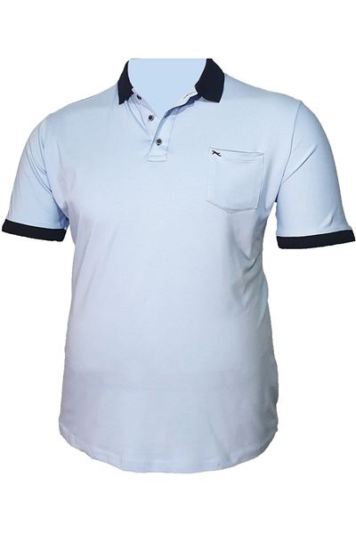 Lifeguard Tricou cu guler polo albastru pentru bărbați de mărime mare