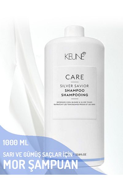 Keune Silver Saviour 1000 Ml - Purple Shampoo for Grey, White, Platinum Hair