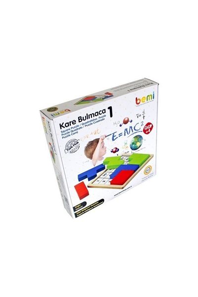 BEMİ Wooden Square Puzzle - Wooden Tetris Puzzle - Supports Intelligence Development