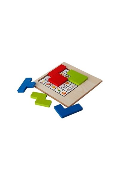 BEMİ Ahşap Kare Bulmaca - Ahşap Tetris Puzzle - Zeka Gelişimini Destekler