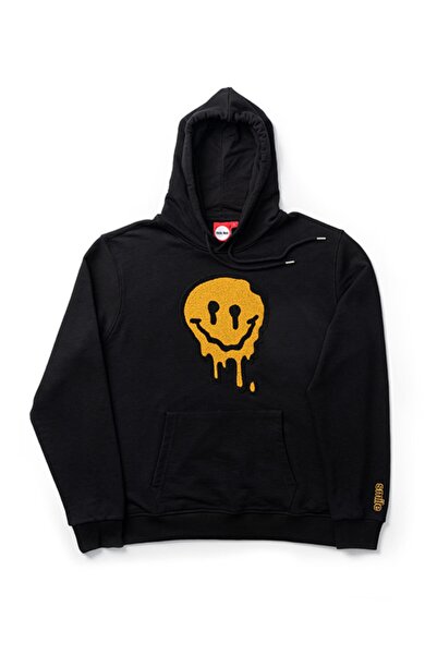 Erkek  Drippy Smiley Face Hoodie