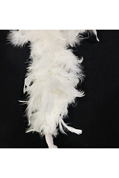 Aker Hediyelik Beyaz Otriş Tüyü 2 Yard 60 gr Kaz Tüyü Krem Otriş Tüyler – Öze...