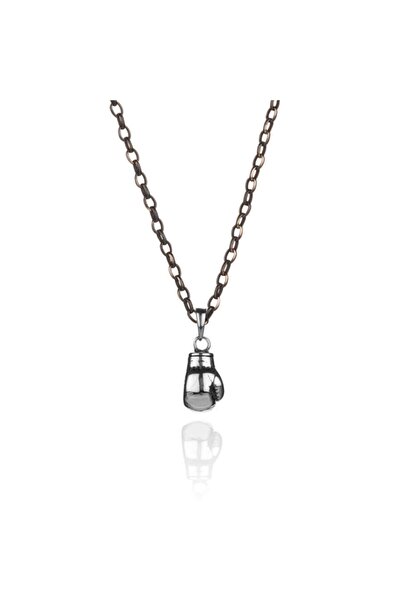 Takılingo Erkek Gümüş Rock Balboa Boks Eldiven Usta İşi Kolye 925 Ayar