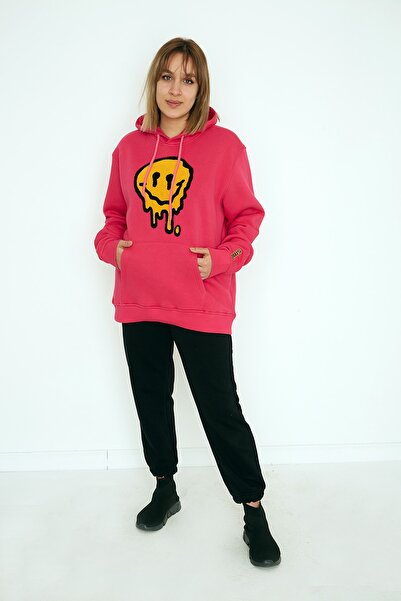 Ön Ve Kol Özel Nakışlı Boyfriend Sweatshirt