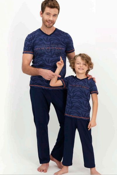 Arnetta Father and Child Combination Colorful Pajama Set