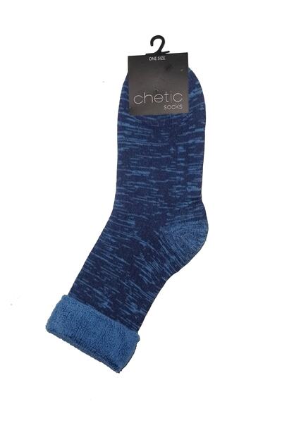 chetic Indigo Kırçıllı Soket Havlu Çorap