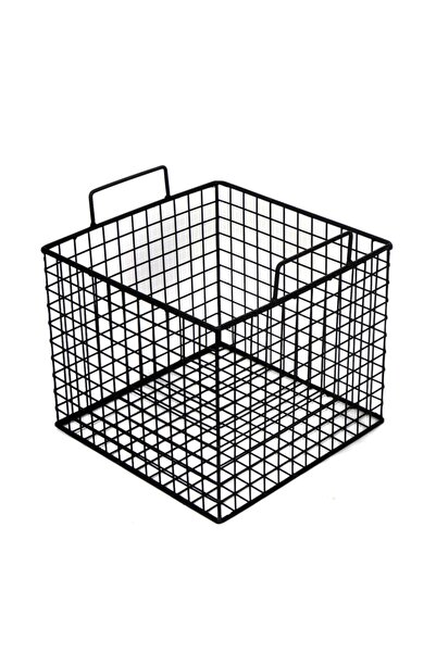 Wess Dizayn Metal Tel Sepet Dekoratif Saklama Kabı Kare Model Wd243-k