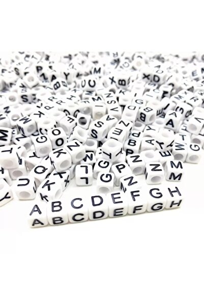 platin hediyelik 100 de grame de margele cu litere cub de culoare albă