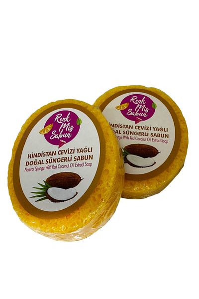 Renk Mis Sabun صابون إسفنجي طبيعي بزيت جوز الهند