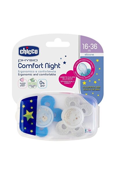 Chicco Physio Comfort Silicone Night Pacifier 16-36 Months Pack of 2