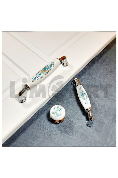 Red Level Ruby Button Chrome Porcelain Handle Models Modern Cabinet Drawer Furniture Kitchen Handle 147