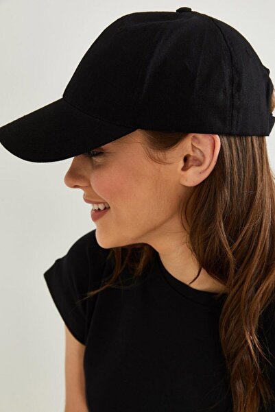 Zirve Kadın Düz Renk Şapka Siyah