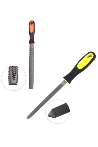 Depolife Üçgen Saplı Eğe Ve Balık Sırtı Törpü Seti Büyük Boy 32cm Ege Takımı 2 Parça