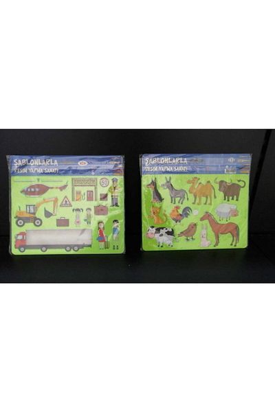 Tes Yayıncılık Art Painting with Stencils 2 Packs 2 Templates in Each Package
