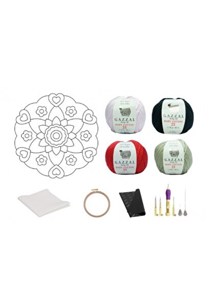 Prestij Boncuk Kalp Desen Mandala Şablonu Punch Set